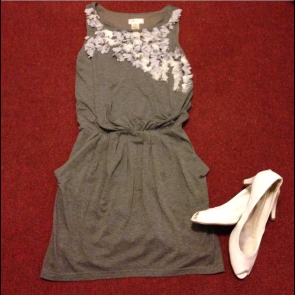 Gray ModCloth fluttering flower dress